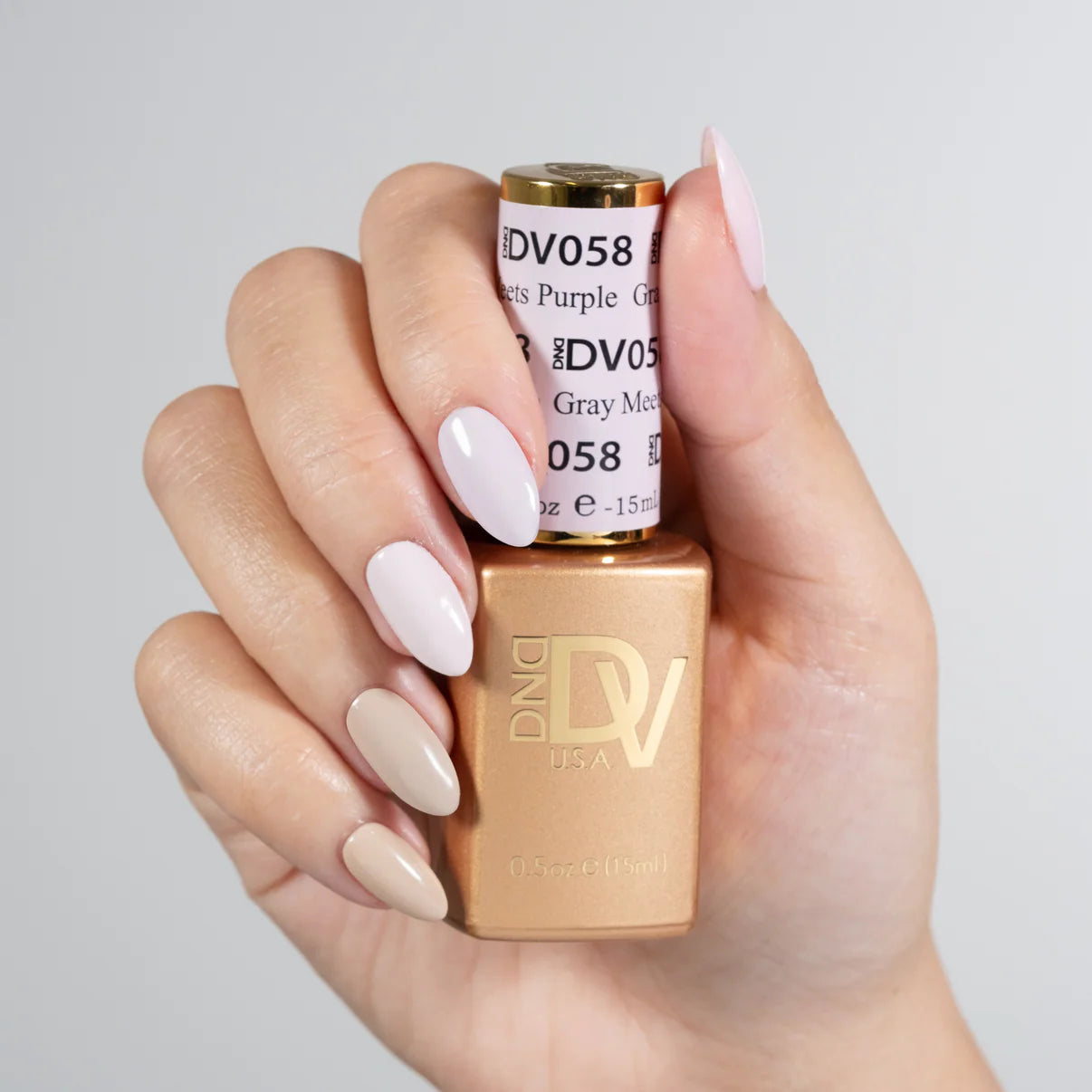 DND Diva Duo Gel & Polish - Gray Meet Purple 058 - Universal Nail Supplies