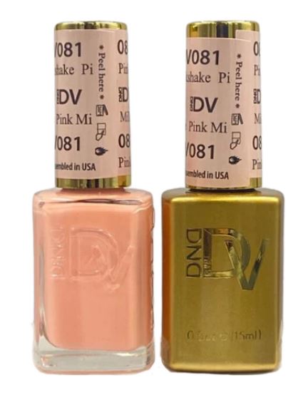 DND Diva Duo gel and polish set in Milkshake Pink, featuring a pink gel nail polish and matching lacquer for stylish nails.