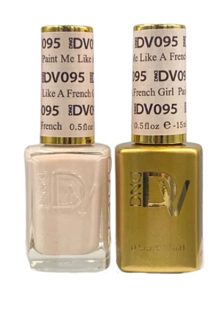 DND Diva Duo Gel & Polish in Paint Me Like A French Girl 095, gel nail polish and lacquer set with elegant French pink shade.
