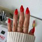 DND Diva Duo Gel and Polish in Red-Y Or Not, vibrant red gel nail polish and lacquer set with shiny finish.