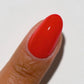 DND Diva Duo Gel and Polish in Red-Y Or Not, vibrant red gel nail polish and lacquer set, glossy finish, product image.