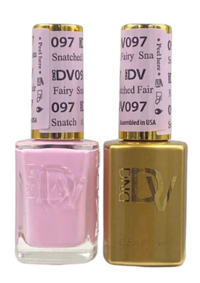 DND Diva Duo Gel & Polish in Snatched Fairy 097, a vibrant gel nail polish and lacquer set with shiny finish.