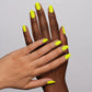 DND Diva Duo Gel & Polish Sunny Side Up 121 with bright yellow gel nail polish and glossy lacquer finish.
