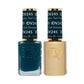 DND Diva Duo Gel & Polish in Teal Treasures 245, showing the vibrant teal gel nail polish and matching lacquer bottles.