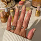 DND Diva Duo Gel & Polish Toasted 051 swatch showing a warm, neutral beige gel nail polish and lacquer finish.