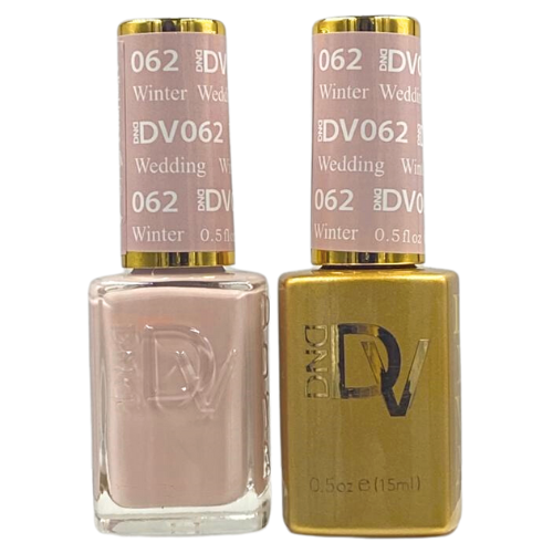 DND Diva Duo Gel & Polish in Winter Wedding 062, showing a elegant gel nail polish and lacquer set with shimmering finish.