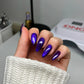 DND Diva 9D Cat Eye Gel Polish in Puma Purple with glassball effect, showcasing vibrant purple color and reflective finish.