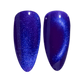 DND Diva Gel Polish 9D Cat Eye in Puma Purple with glassball effect, showcasing vibrant purple color and shimmering finish.