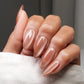 DND Diva 9D Cat Eye Gel Polish in Tiger Eyes shade showing a glossy, color-shifting gel with glassball effect and cat eye shimmer.