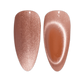DND Diva 9D Cat Eye Gel Polish in Tiger Eyes, featuring a glossy gel finish with 9D glassball effect and vibrant gold and brown tones.