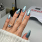 DND Diva 9D Cat Eye Gel Polish in Glass Slipper shade showing vibrant blue and purple glassball effect on smooth nail surface