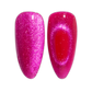 DND Diva Gel Polish 9D Cat Eye Glassball Hi, Kitty! shade with shimmering, swirling gel polish in a vibrant pink color.