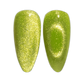 DND Diva 9D Cat Eye Gel Polish in Lemon Whiskers with glassball effect, showcasing vibrant yellow color and cat eye shimmer.