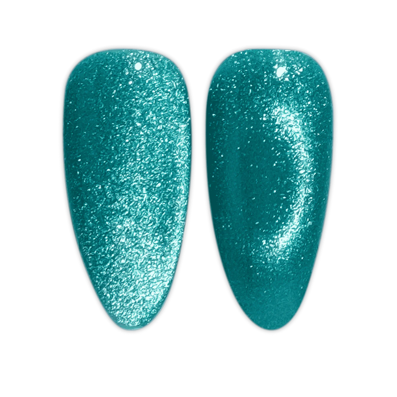 DND Diva 9D Cat Eye Gel Polish in Leopard Mint, with glassball effect and cat eye shimmer, showcasing vibrant green and gold hues.