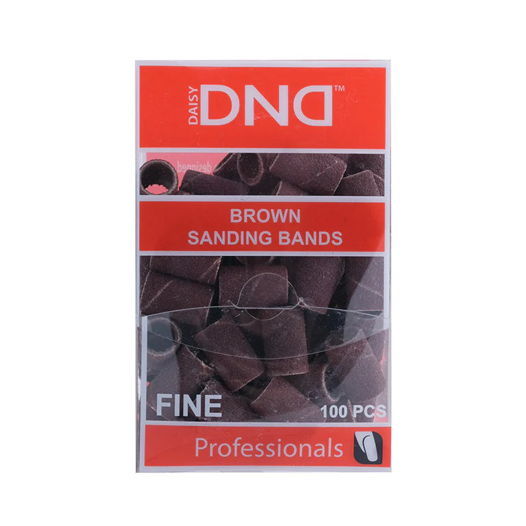 DND Sanding Brown Bands for Nail Drills - FINE 100 pcs. (Clearance) - Universal Nail Supplies
