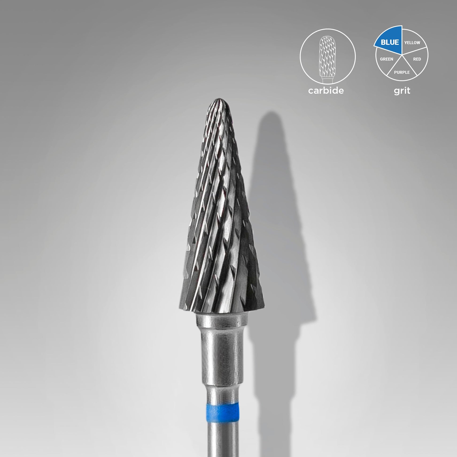 Carbide nail drill bit, “cone” blue, head diameter 6 mm / working part 14 mm image 0