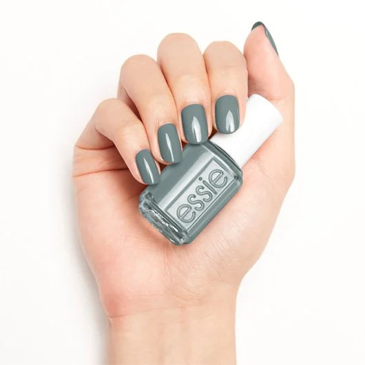 Essie Nail Lacquer in Caught In The Rain #741, a vibrant rain-inspired nail polish color displayed in a clear bottle.