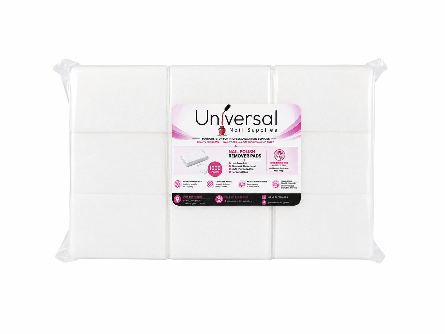 UNS Lint-free Nail Polish Remover Cotton Pads 1000pcs (White)