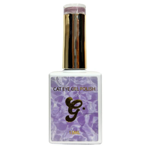 Sofi Art Gellicure Pro Cat Eye Gel in Lavi G-04 with glass bead finish, showcasing vibrant cat eye nail design and shimmering effects.