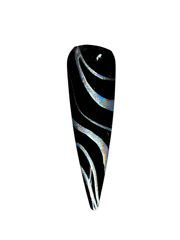 Sofi Art Gellicure Pro Chrome Gel Liner in holographic swatch, showcasing shiny holographic finish on gel polish nails.