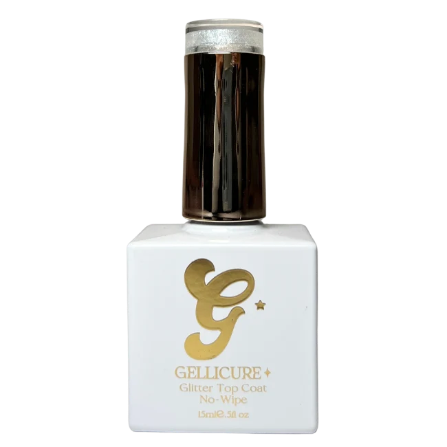 Gellicure Pro No Wipe Glitter Top Coat HEMA & TPO FREE 0.5oz - Shimmer Glitz #GT06