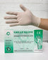 UNS Great Glove premium powder-free latex gloves, ideal for nail art, shown in a box with multiple gloves visible.