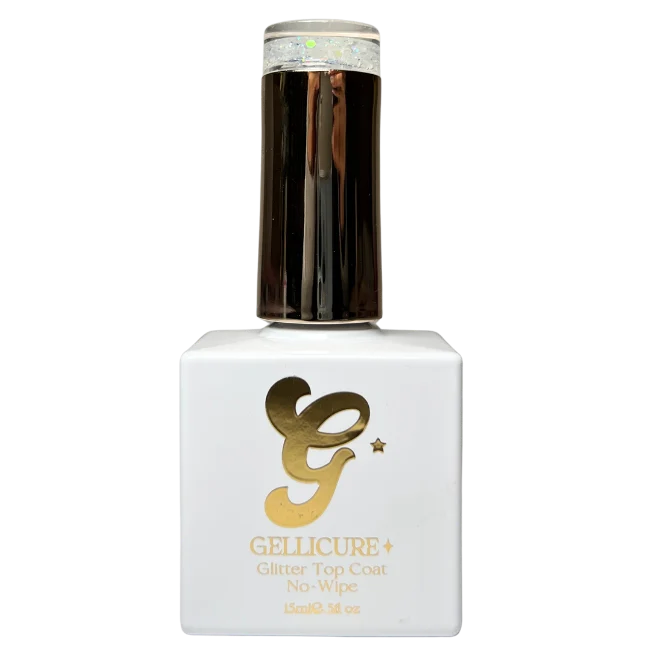 Gellicure Pro No Wipe Glitter Top Coat HEMA & TPO FREE 0.5oz - Multi Glitz #GT04