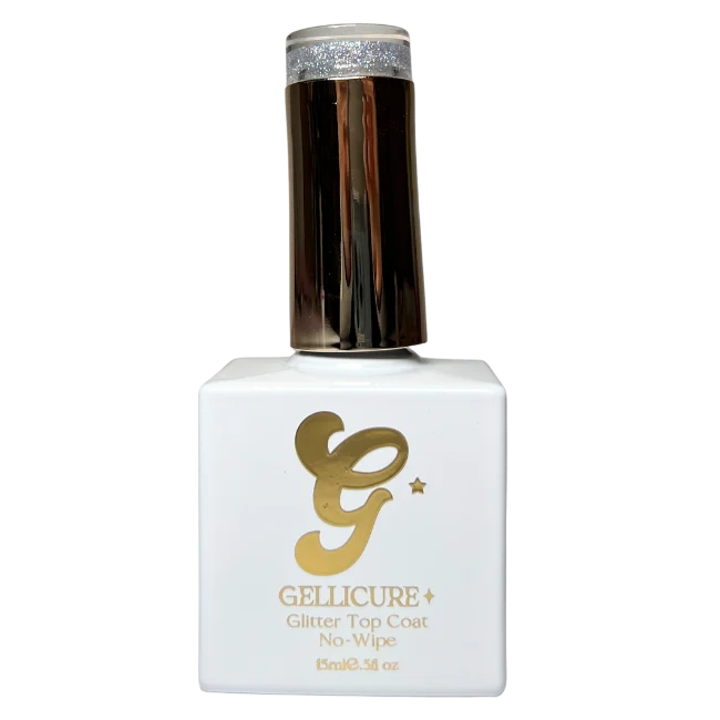 Gellicure Pro No Wipe Glitter Top Coat HEMA & TPO FREE 0.5oz - Holo Glitz #GT05