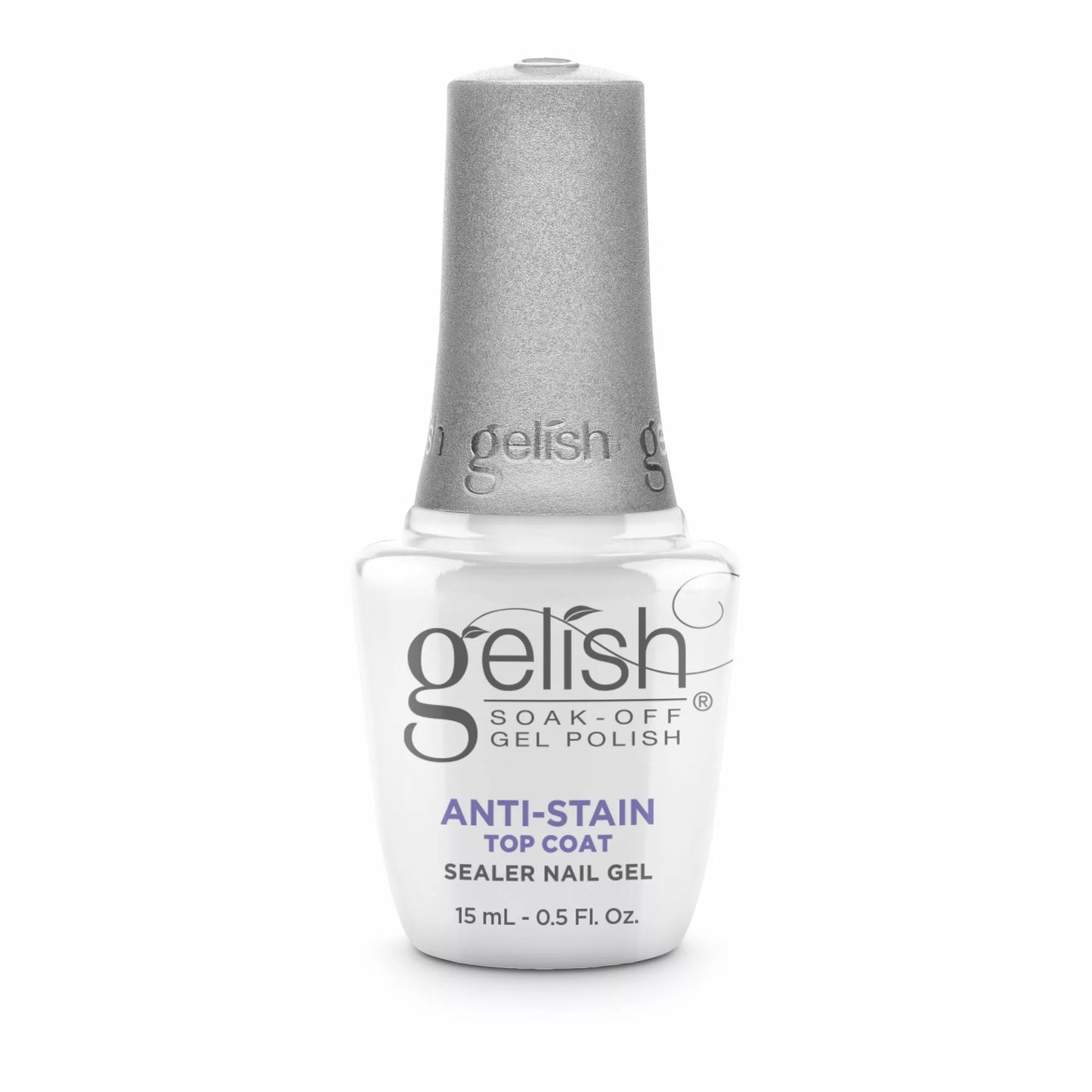 Harmony Gelish Anti-Stain Top Coat for gel nails, 15 mL, clear gel nail polish with protective anti-stain formula