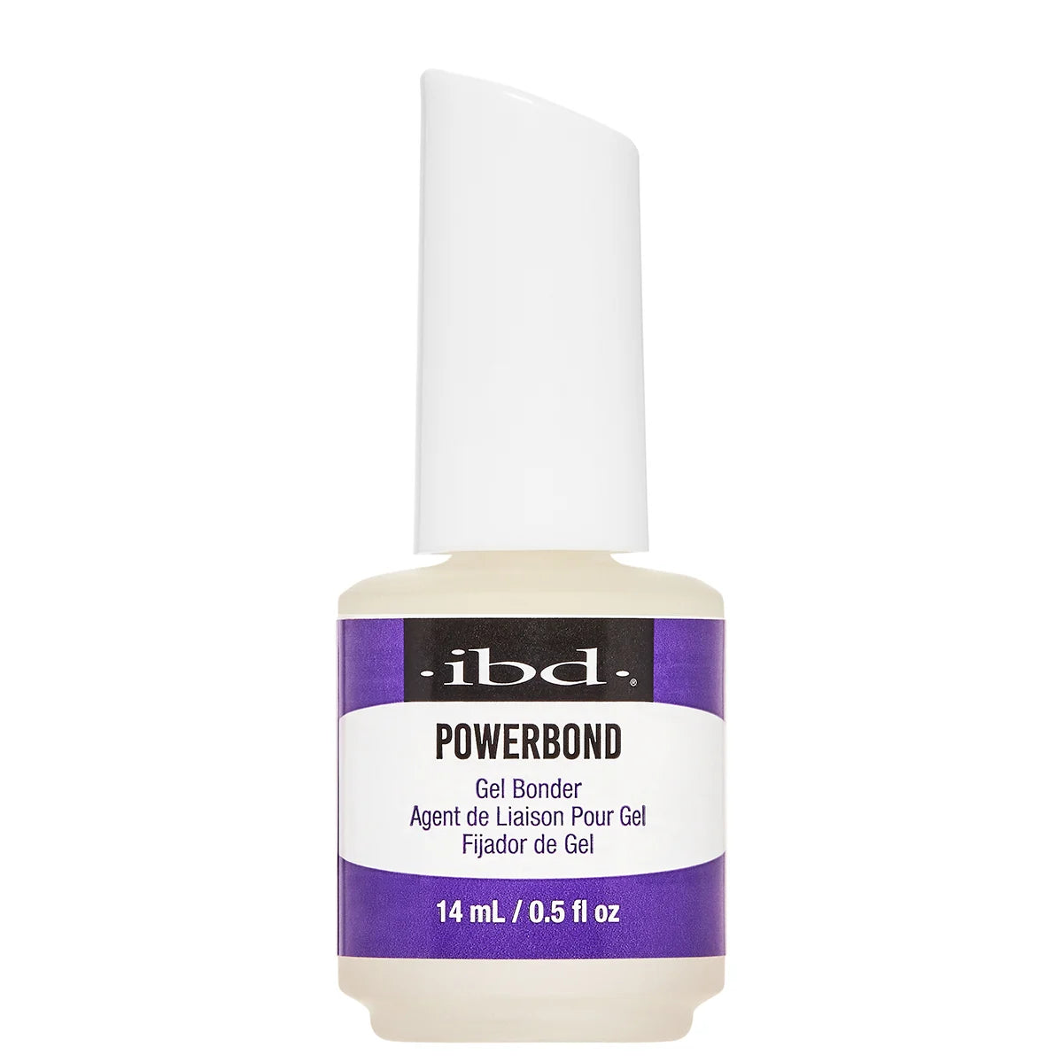 IBD Gel Bonder PowerBond Primer for acrylic nails and tips, shown in a professional nail application setting