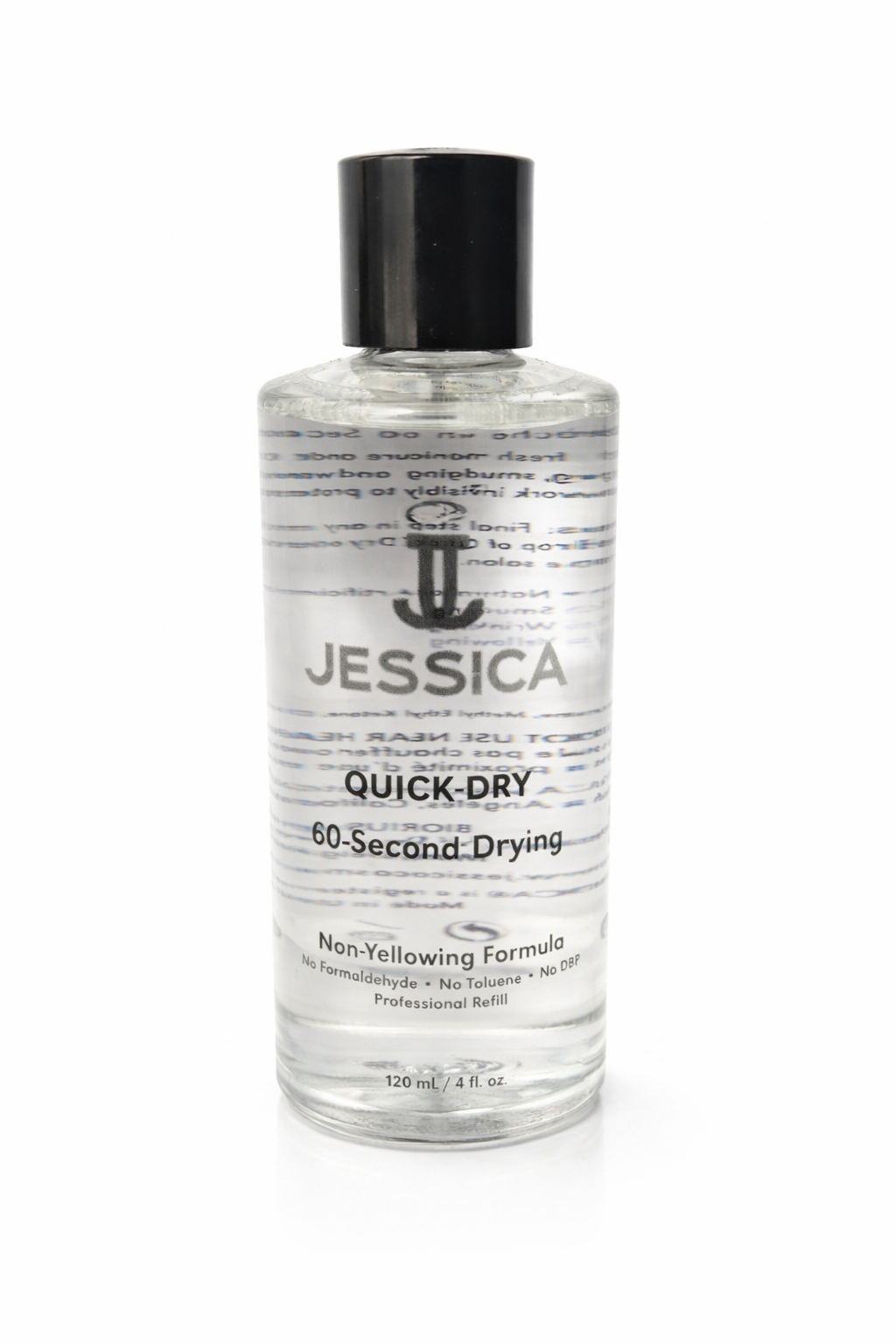 Universal Nail Supplies Jessica Quick Dry Nail Polish Drops 60ml topcoat bottle with applicator for fast-drying nail polish.