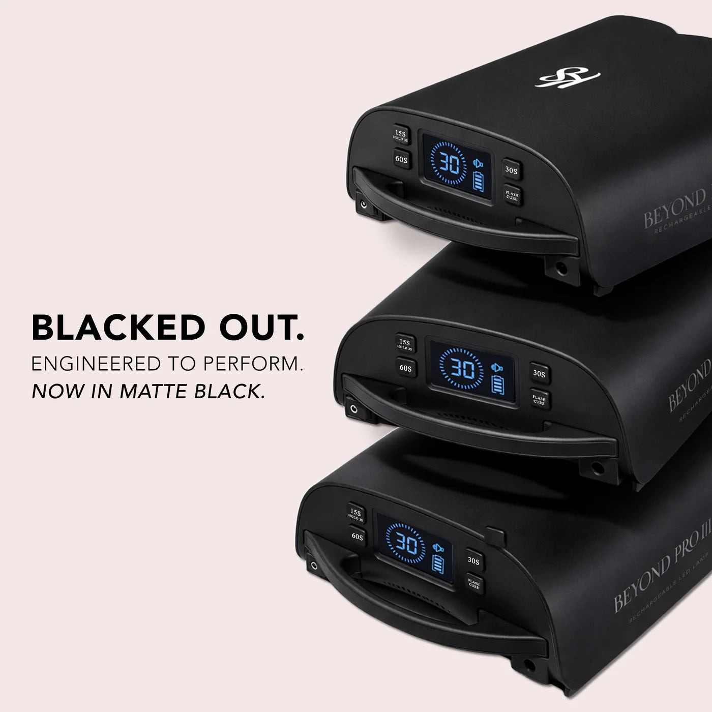 Black Kiara Sky Beyond Pro Rechargeable LED Lamp III for gel system, shown with its sleek black design and compact size.