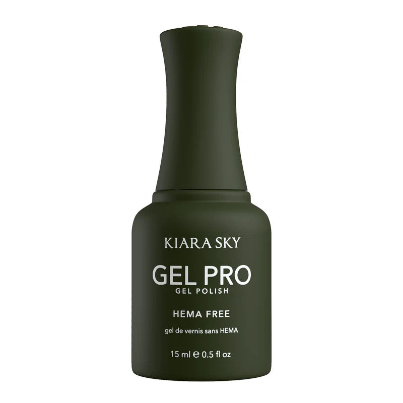 Kiara Sky Gel Pro Polish Fern And Games HEMA-Free gel polish bottle with colorful label and cap, showcasing the product design.