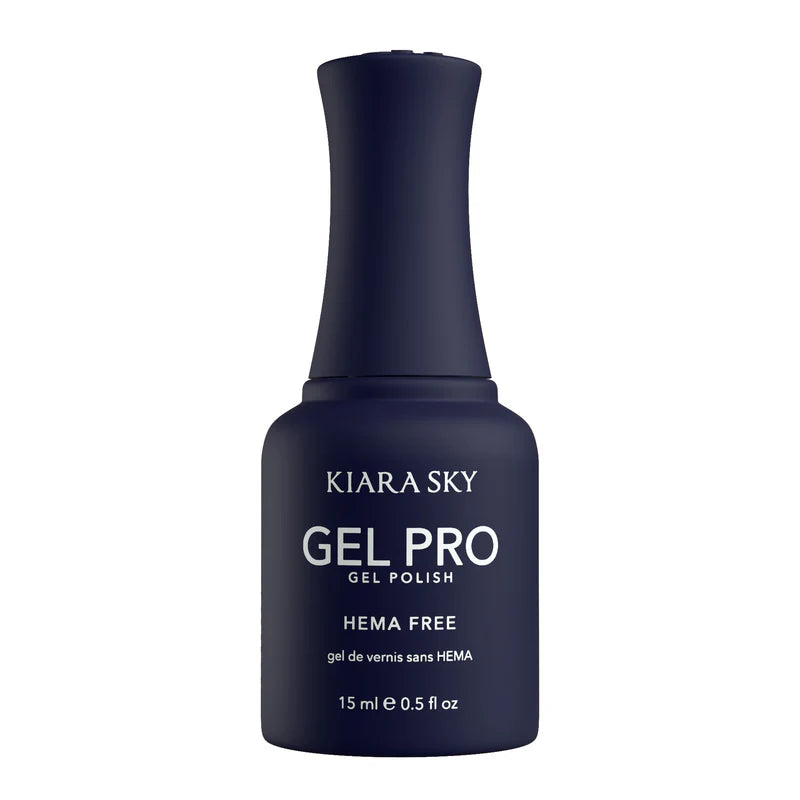 Kiara Sky Gel Pro Polish Free Rain HFG148, HEMA-Free, TPO-Free gel nail polish in a sleek bottle with vibrant color.