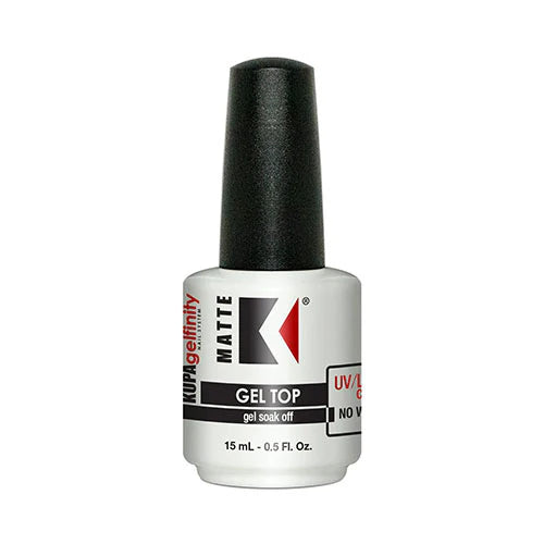 KUPA Gelfinity - Soak Off Gel - Base & Glossy Top & Matte Top Coat (No-Wipe) 0.5 Fl Oz - Universal Nail Supplies