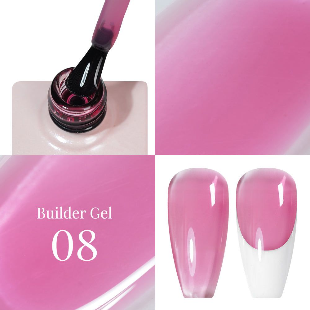 LAVIS Builder Gel In The Bottle - B08 Pink Glass - Gel Polish 15ml - Universal Nail Supplies