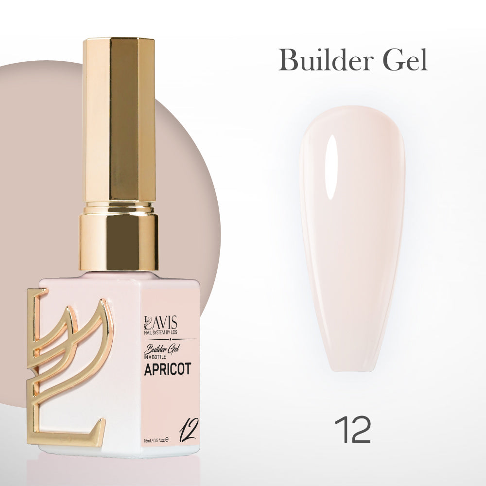 LAVIS Builder Gel In The Bottle - B12 Apricot - Gel Polish 15ml - Universal Nail Supplies