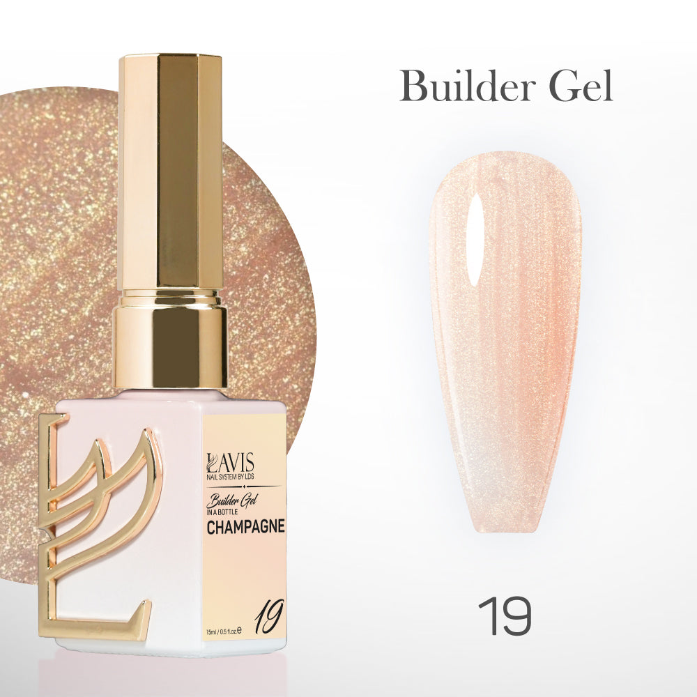 LAVIS Builder Gel In The Bottle - B19 Champagne - Gel Polish 15ml - Universal Nail Supplies