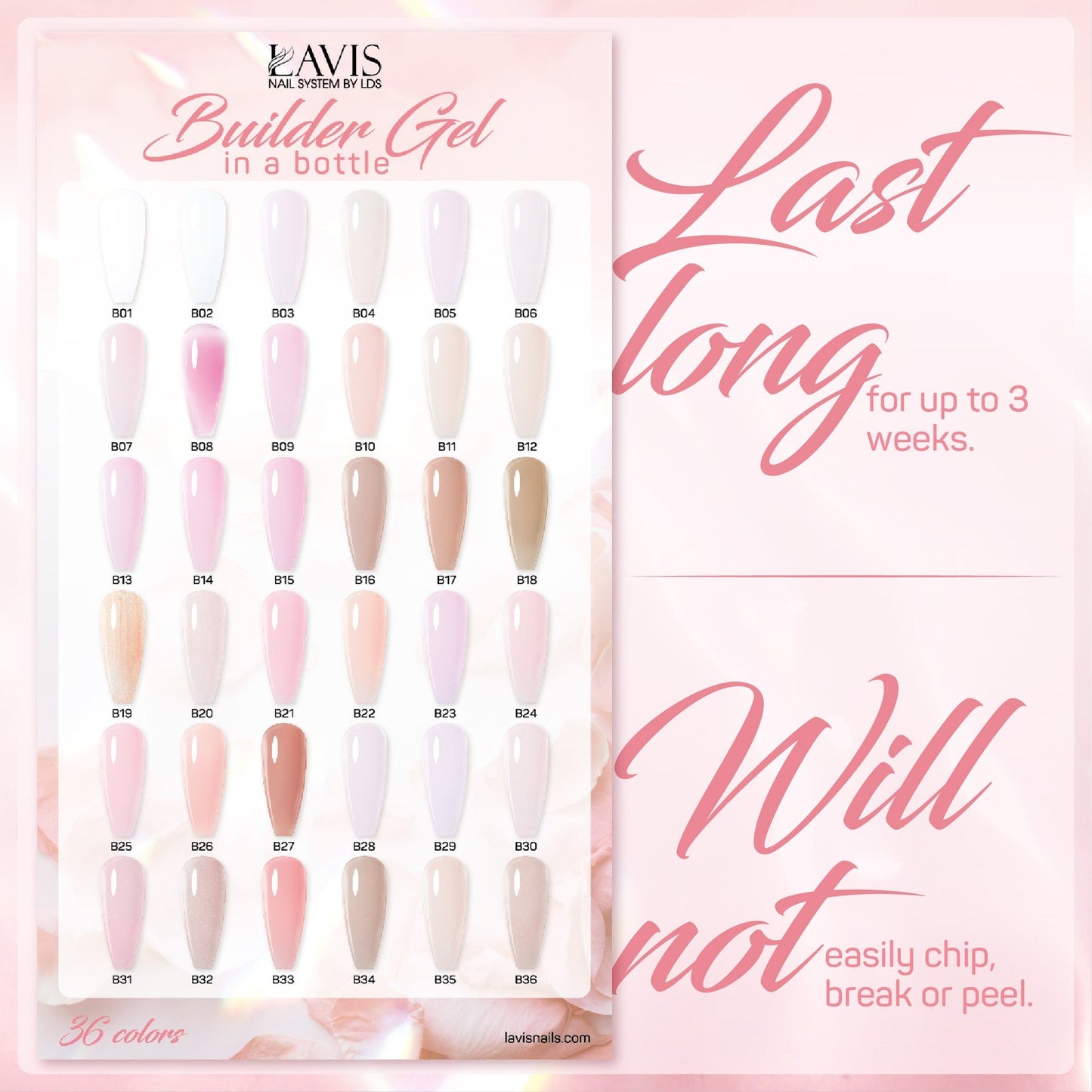 LAVIS Builder Gel In The Bottle - B21 Be My Valentine - Gel Polish 15ml - Universal Nail Supplies