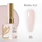 LAVIS Builder Gel in B35 Nutmeg color, 15ml bottle from LAVIS Nail System, showing the gel inside the bottle.