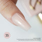 LAVIS Builder Gel in B35 Nutmeg color, 15ml bottle, with a close-up of the gel’s smooth texture and branding details.