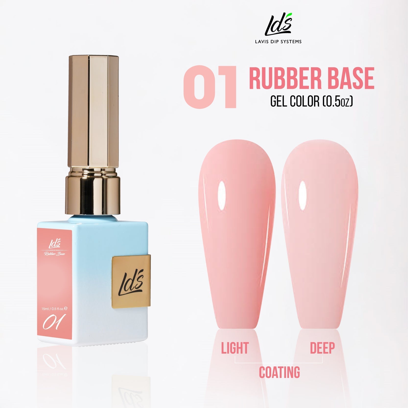 LDS Rubber Base Gel Polish 15ml - RB-01 - Universal Nail Supplies