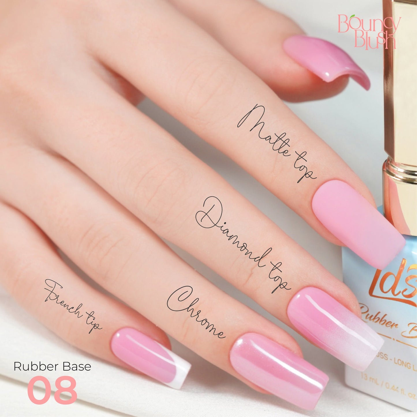 LDS Rubber Base Gel Polish 15ml - RB-08 - Universal Nail Supplies