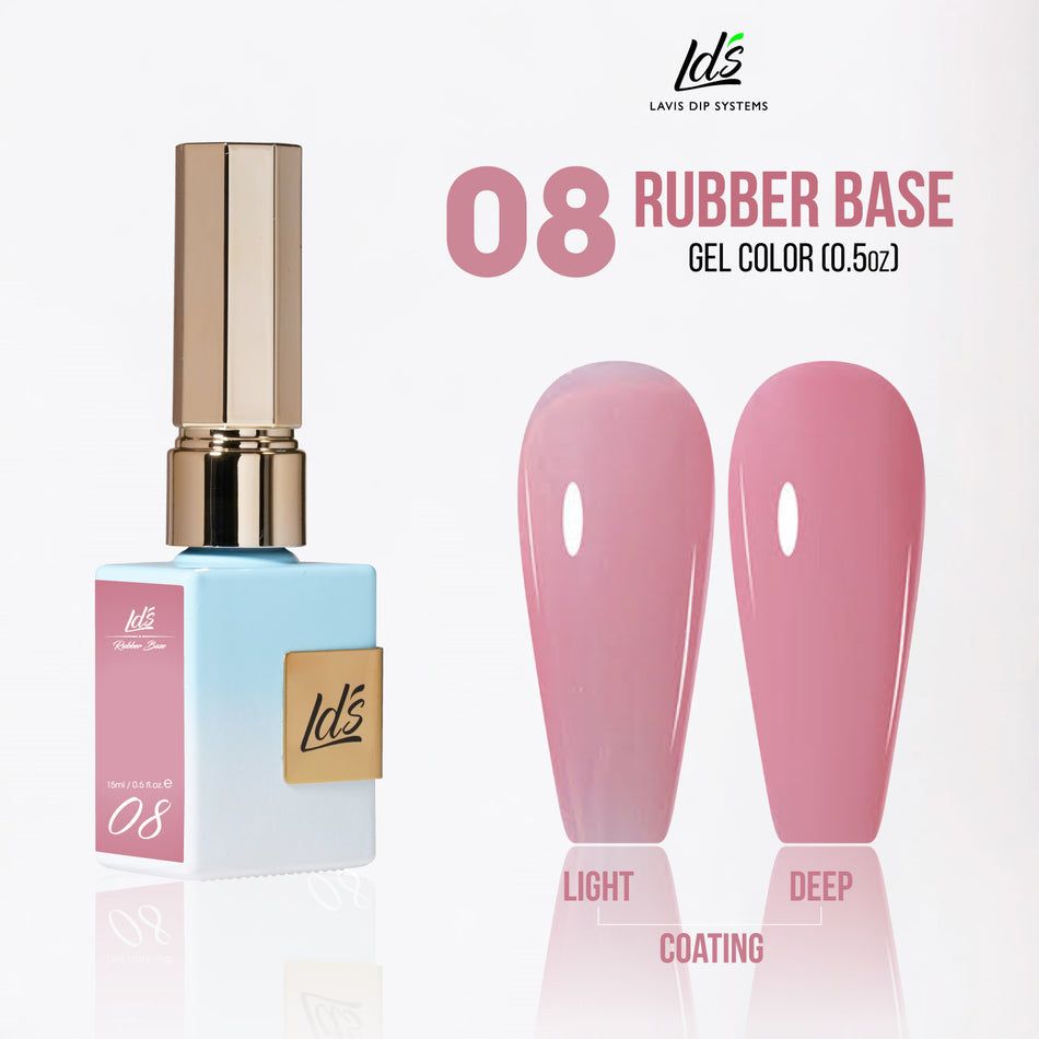 LDS Rubber Base Gel Polish 15ml - RB-08 - Universal Nail Supplies