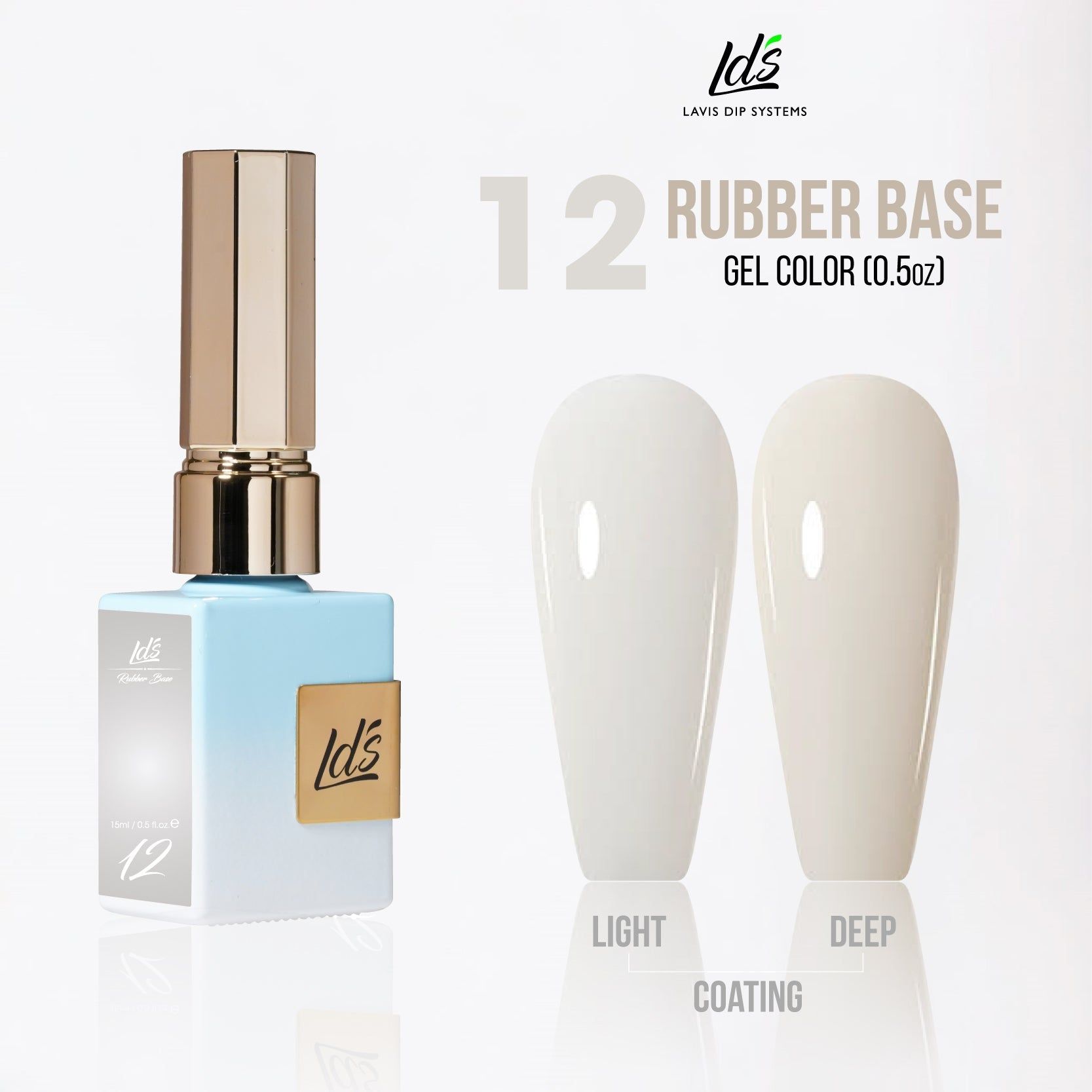 LDS Rubber Base Gel Polish 15ml - RB-12 - Universal Nail Supplies