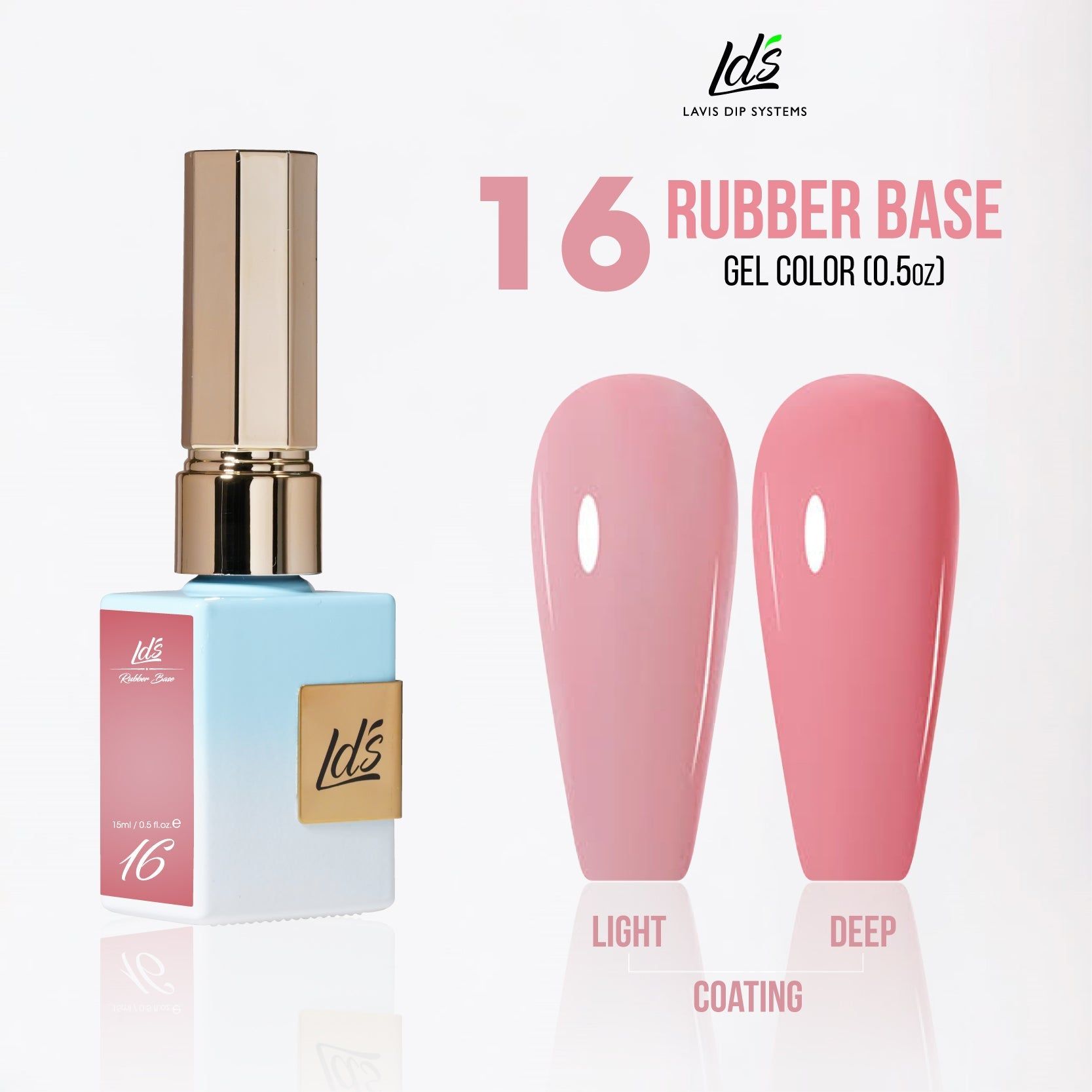 LDS Rubber Base Gel Polish 15ml - RB-16 - Universal Nail Supplies