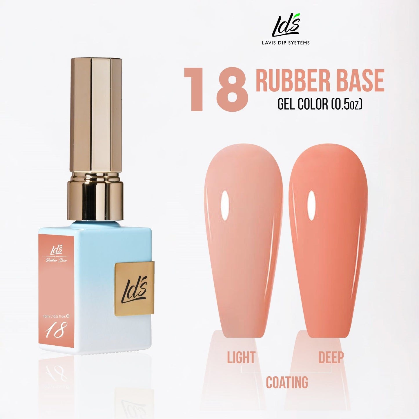 LDS Rubber Base Gel Polish 15ml - RB-18 - Universal Nail Supplies