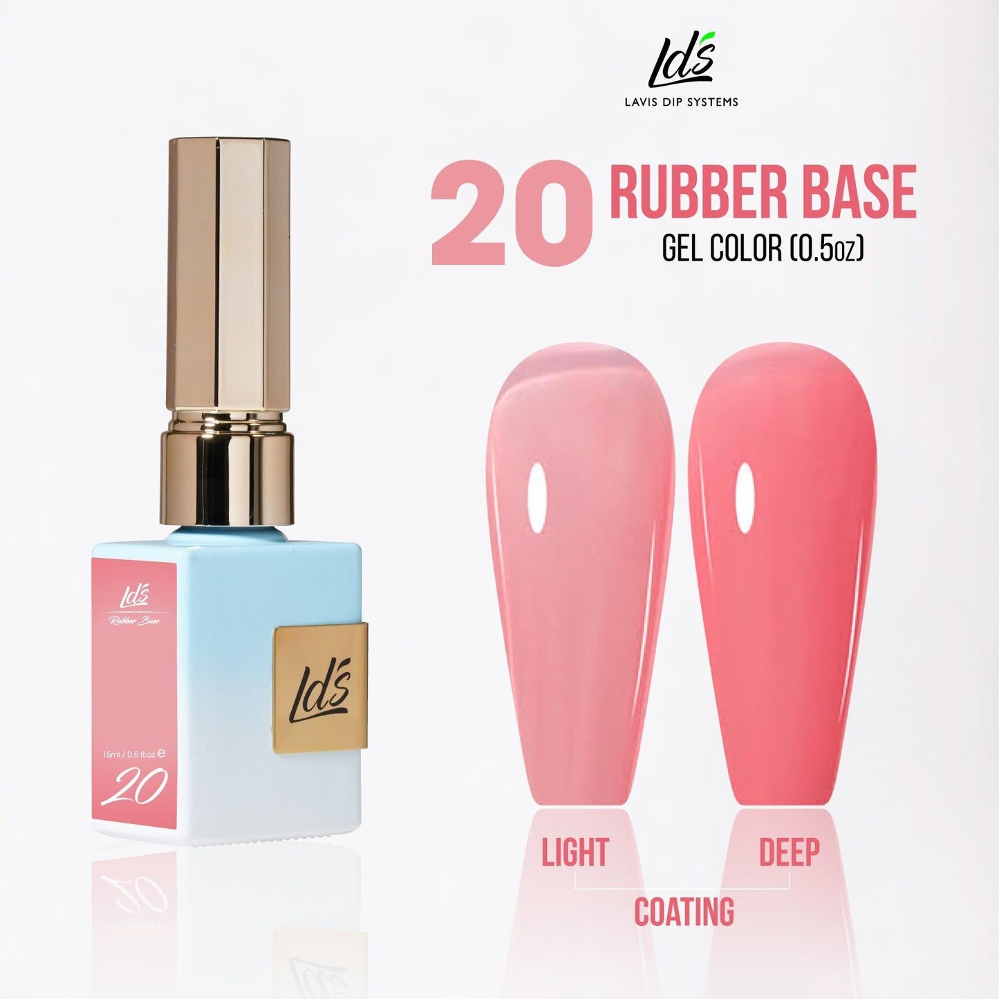 LDS Rubber Base Gel Polish 15ml - RB-20 - Universal Nail Supplies