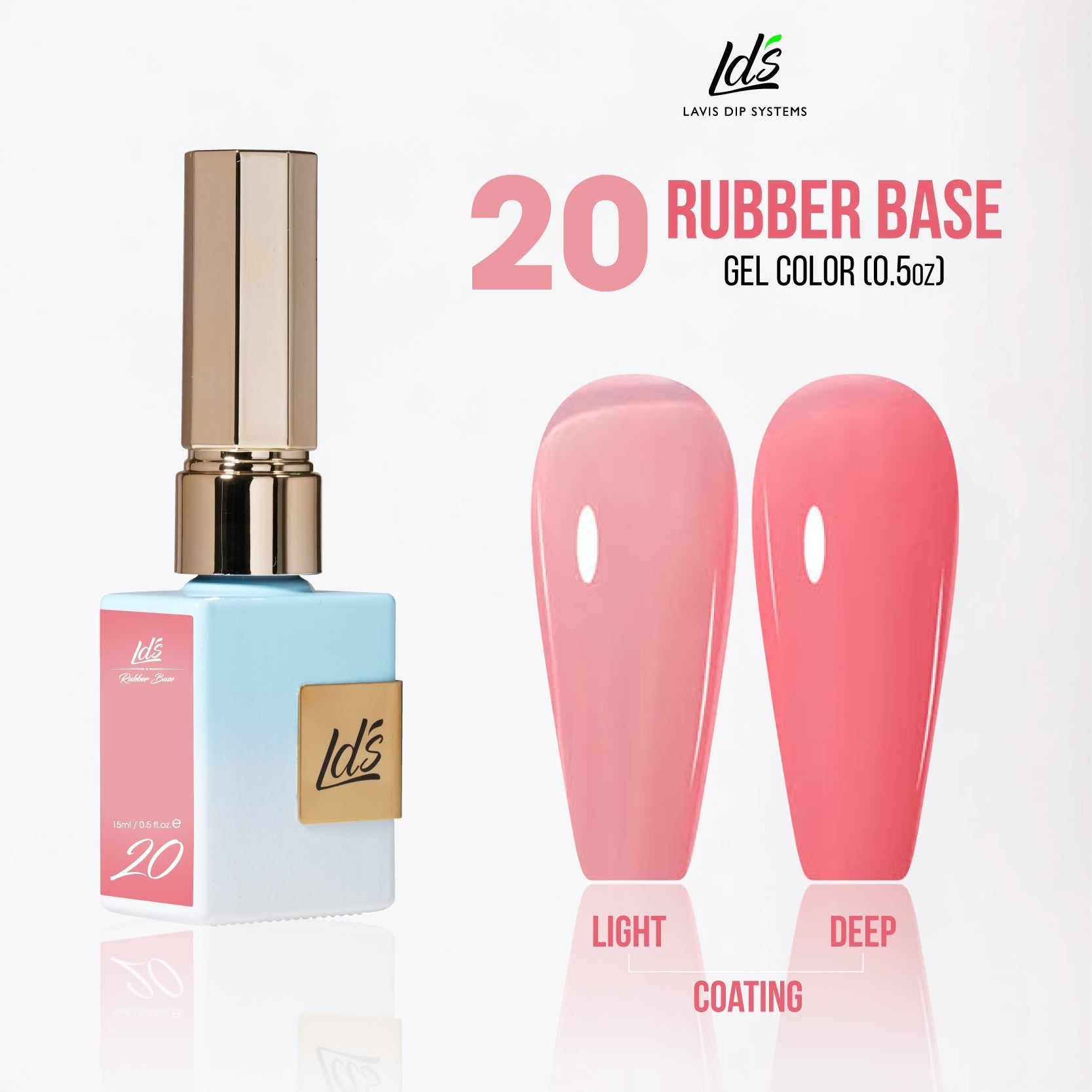 LDS Rubber Base Gel Polish 15ml - RB-20 - Universal Nail Supplies