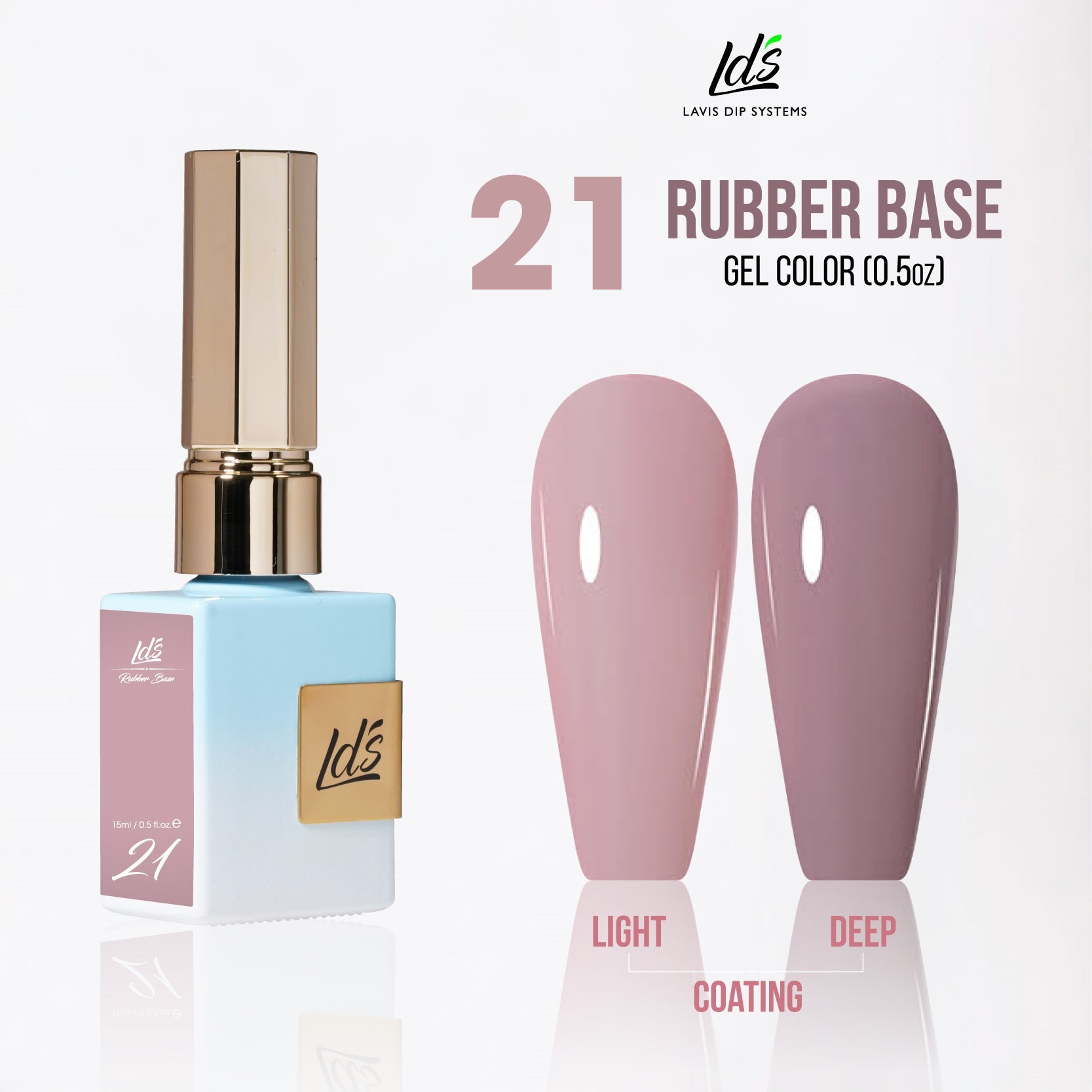 LDS Rubber Base Gel Polish 15ml - RB-21 - Universal Nail Supplies